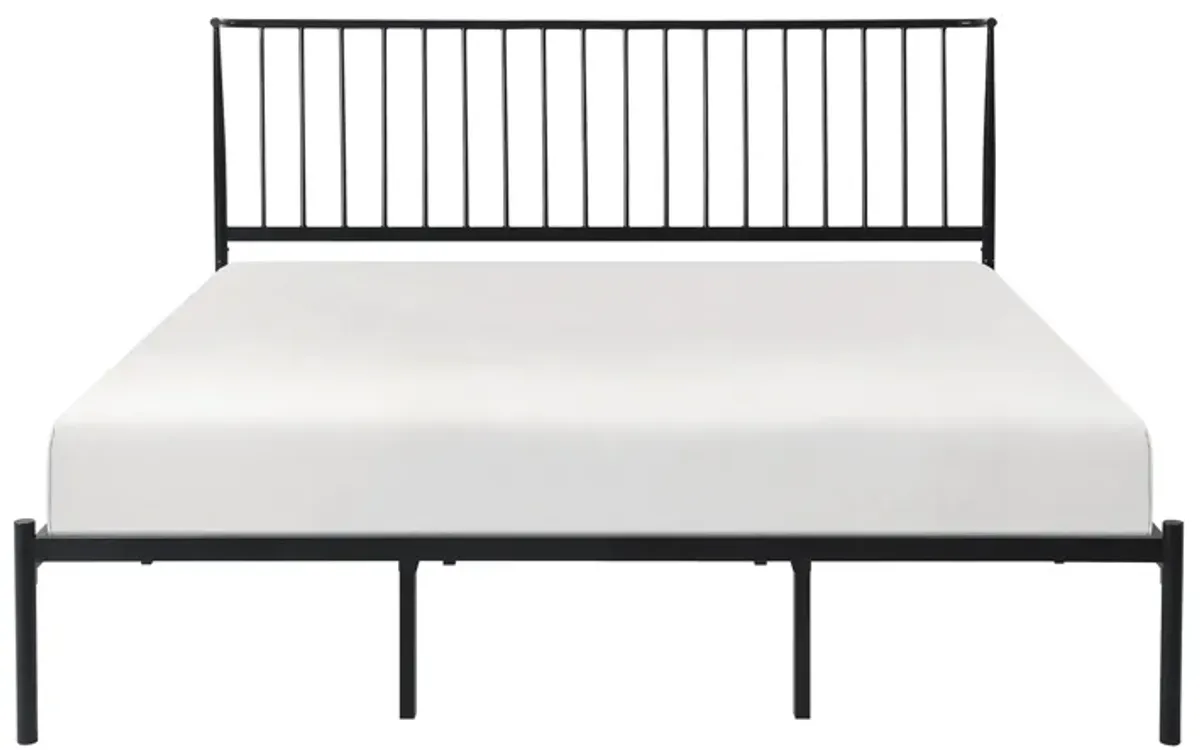 Fawn Queen Metal Platform Bed in Black by Homelegance