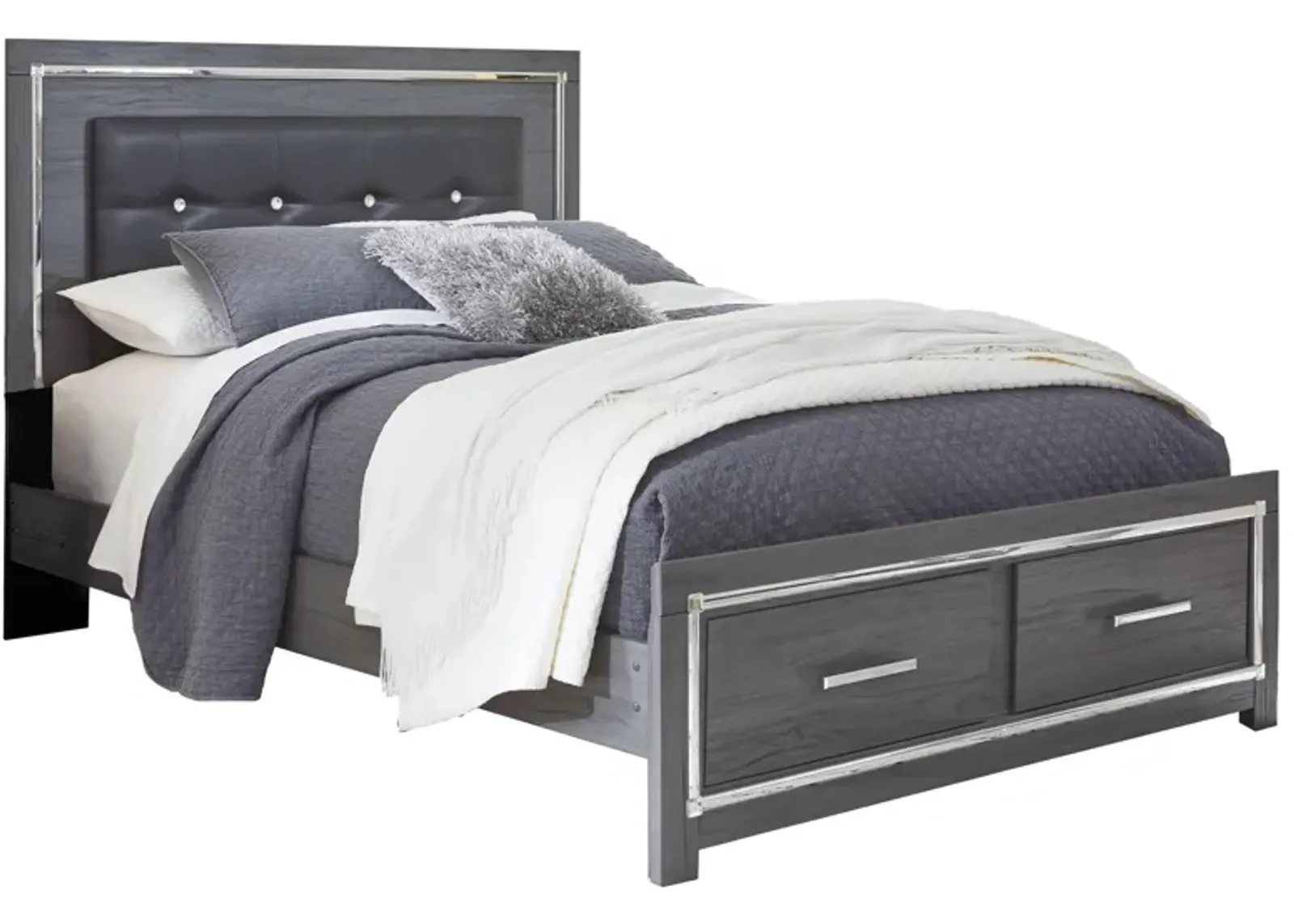 Lodanna Panel Bed with Storage in Gray by Ashley Furniture