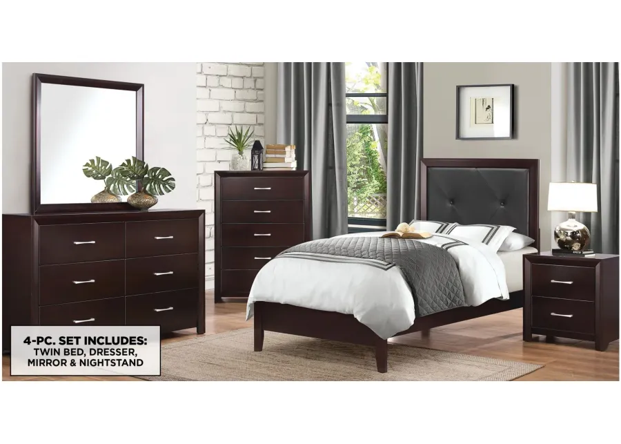 Pell 4-pc Bedroom Set in Cherry by Homelegance