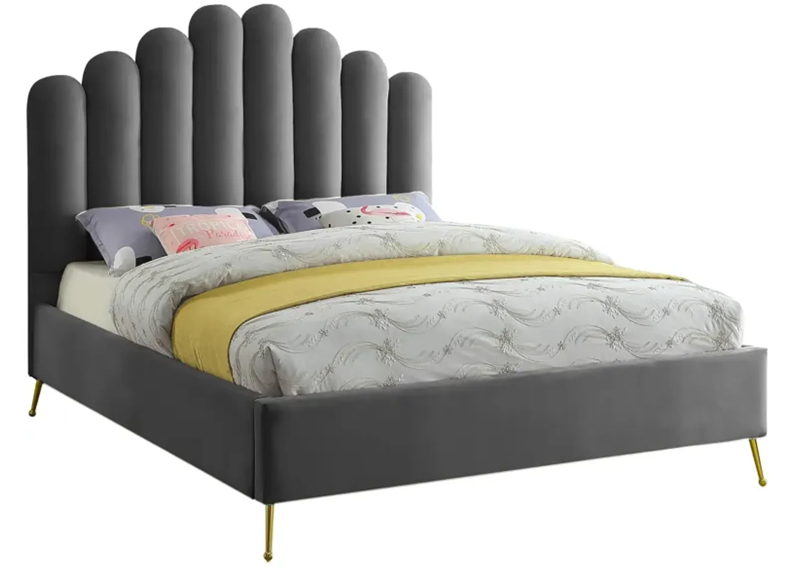 Lily Bed in Gray by Meridian Furniture