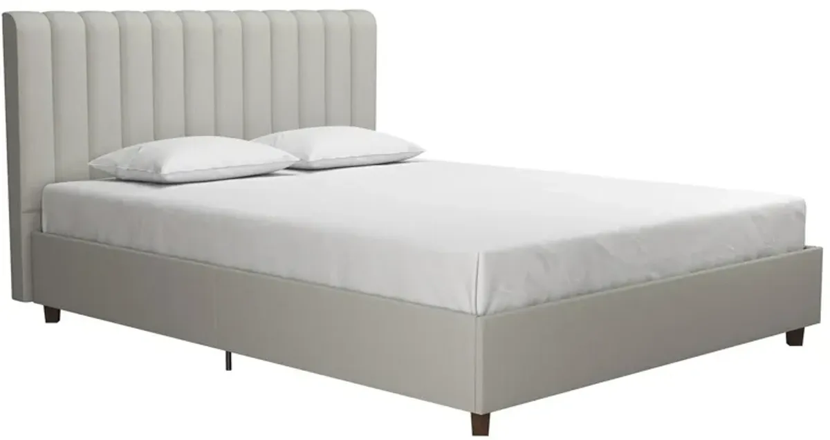 Brittany Bed Queen in Light Gray Linen by DOREL HOME FURNISHINGS