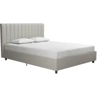 Brittany Bed Queen in Light Gray Linen by DOREL HOME FURNISHINGS