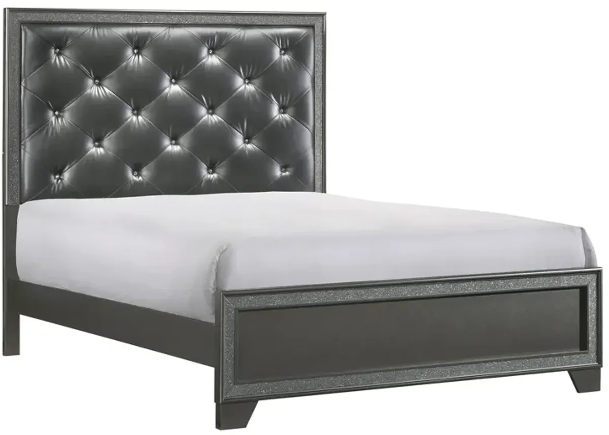 Kaia Queen Bed in Mocha Silver/ Dark Gray by Crown Mark