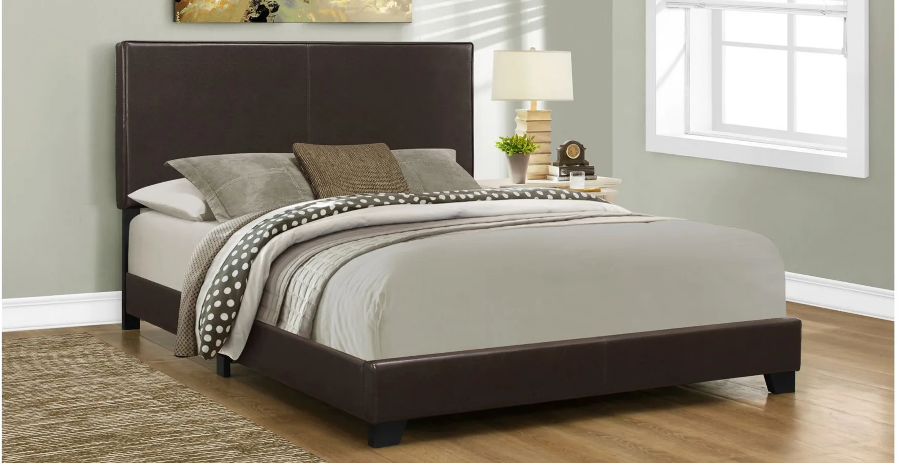 Monarch Specialties Queen Bed in Brown by Monarch Specialties