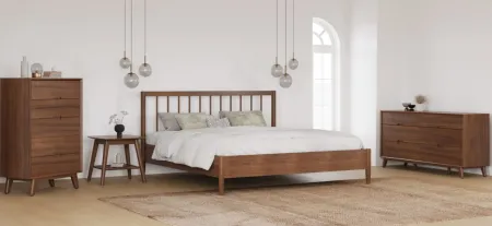 Selena Queen Bed in Walnut Stain by Unique Furniture