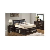 Marilla 4-piece Upholstered Captain's Bedroom Set in Cappuccino by Glory Furniture