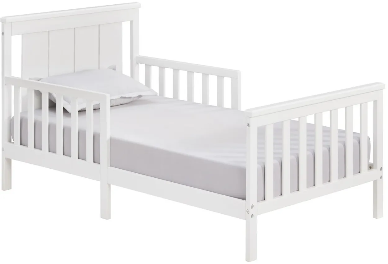 Oxford Baby Lazio Toddler Bed and Dresser Set - 2 pc. in Snow White by M DESIGN VILLAGE