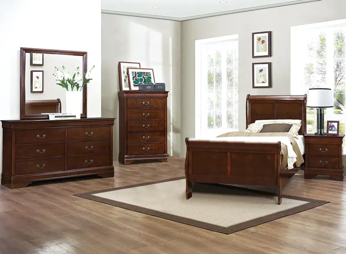 Edina 4-pc Bedroom Set in Brown Cherry by Homelegance