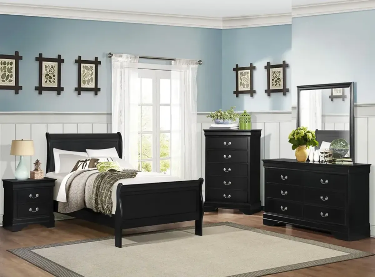 Edina 4-pc. Bedroom Set in Black by Homelegance