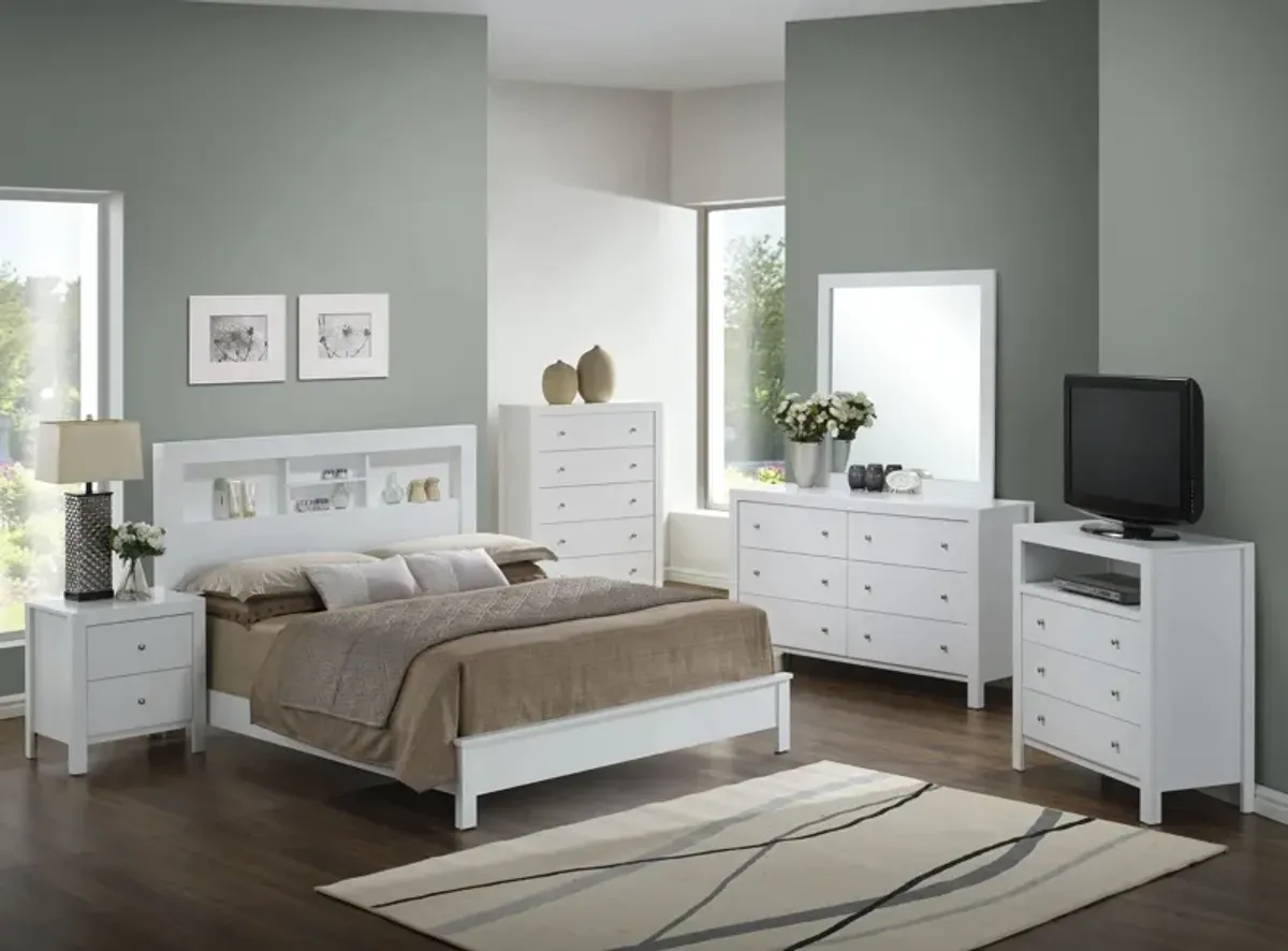 Burlington 4-pc. Bookcase Bedroom Set in White by Glory Furniture