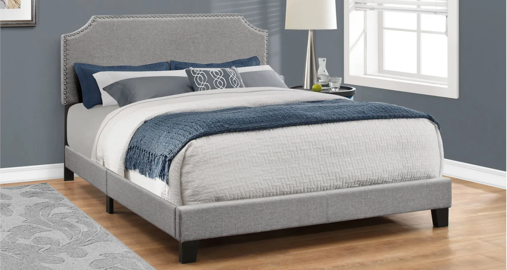 Monarch Specialties Queen Bed in Grey by Monarch Specialties