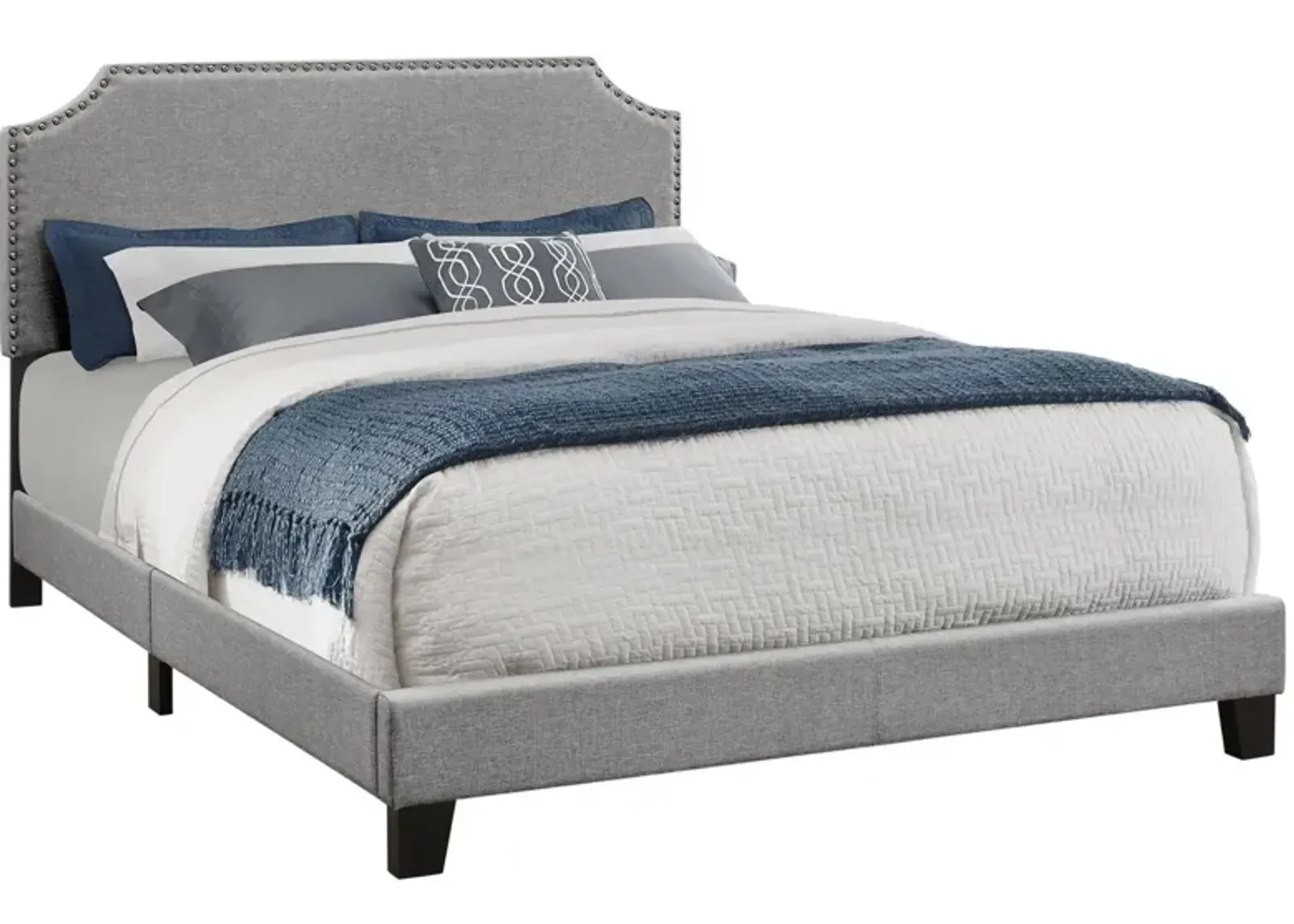 Monarch Specialties Queen Bed in Grey by Monarch Specialties