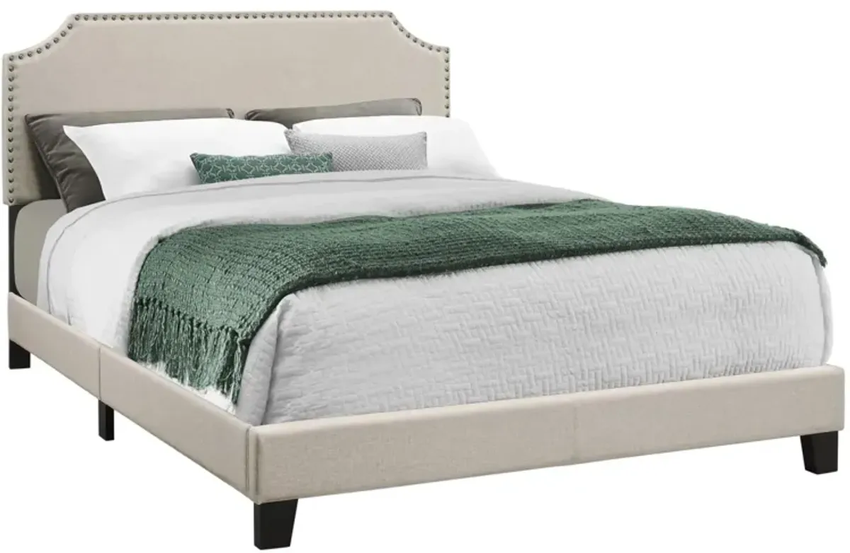 Monarch Specialties Queen Bed in Beige by Monarch Specialties