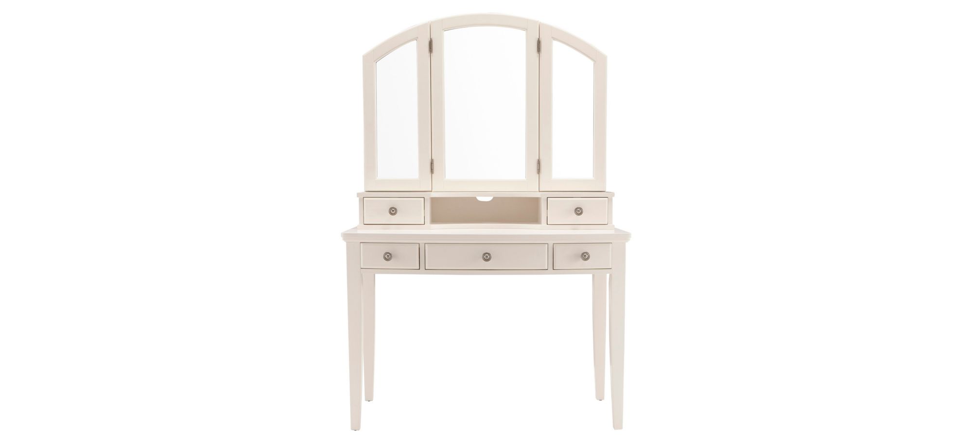 Kylie Youth 2-pc.Vanity Desk and Tri-View Mirror Hutch in Cream by Bellanest