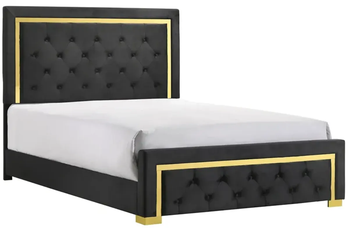 Pepe Queen Bed in 2882 Black by Crown Mark