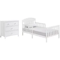 Oxford Baby Baldwin Toddler Bed & Dresser Set - 2 pc. in White by M DESIGN VILLAGE