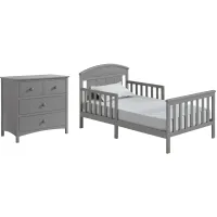 Oxford Baby Baldwin Toddler Bed & Dresser Set - 2 pc. in Dove Gray by M DESIGN VILLAGE