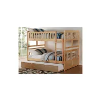 Carissa Bunk Bed with Trundle in Natural by Homelegance
