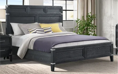 Laguna King Panel Bed in Weathered Steel by Intercon