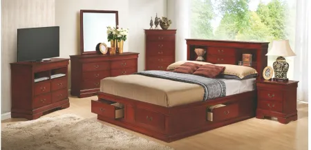 Rossie Captains Storage Bed in Cherry by Glory Furniture
