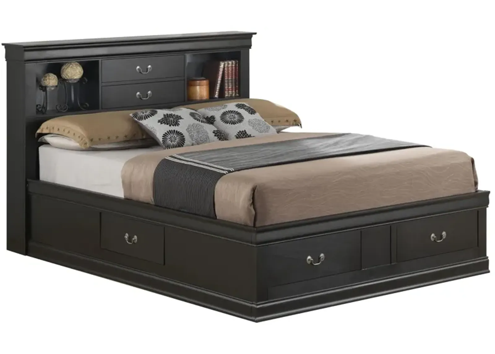 Rossie Captains Storage Bed in Black by Glory Furniture