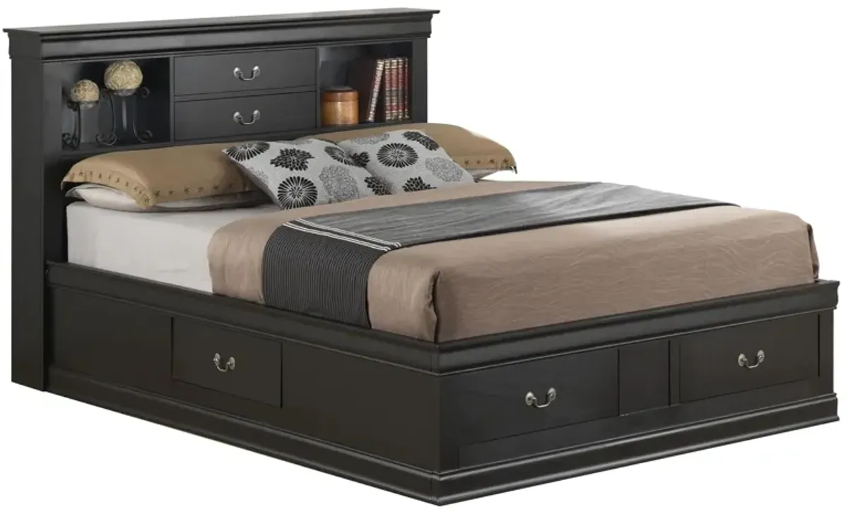 Rossie Captains Storage Bed in Black by Glory Furniture