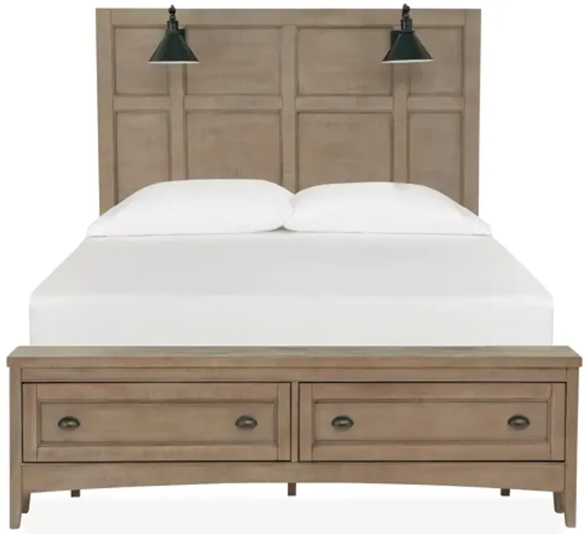 Ivy Ridge Platform Storage Bed w/ Lamp Headboard