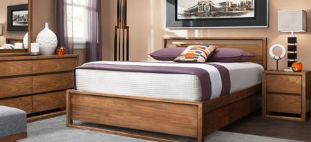 Aversa 4-pc. Bedroom Set w/ 2-side Storage Bed and 2-Drawer Nightstand in Light Cherry by Bellanest