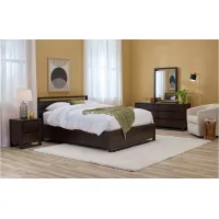 Aversa 4-pc. Bedroom Set w/ 2-side Storage Bed and 2-Drawer Nightstand in Brown by Bellanest