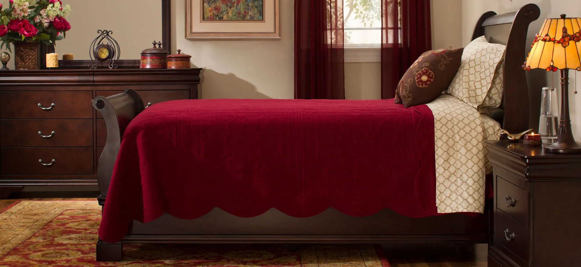 Charleston 4-pc. Bedroom Set in Cherry by Bellanest