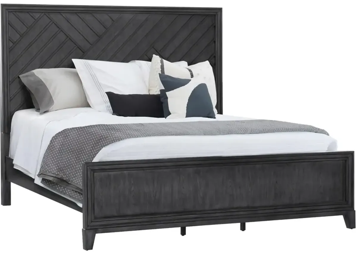 Lenox Panel Bed in Gray by Samuel Lawrence