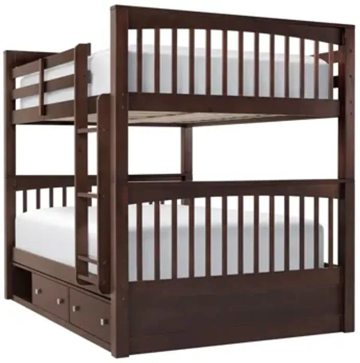 Jordan Full-Over-Full Bunk Bed w/ Storage in Chocolate by Hillsdale Furniture