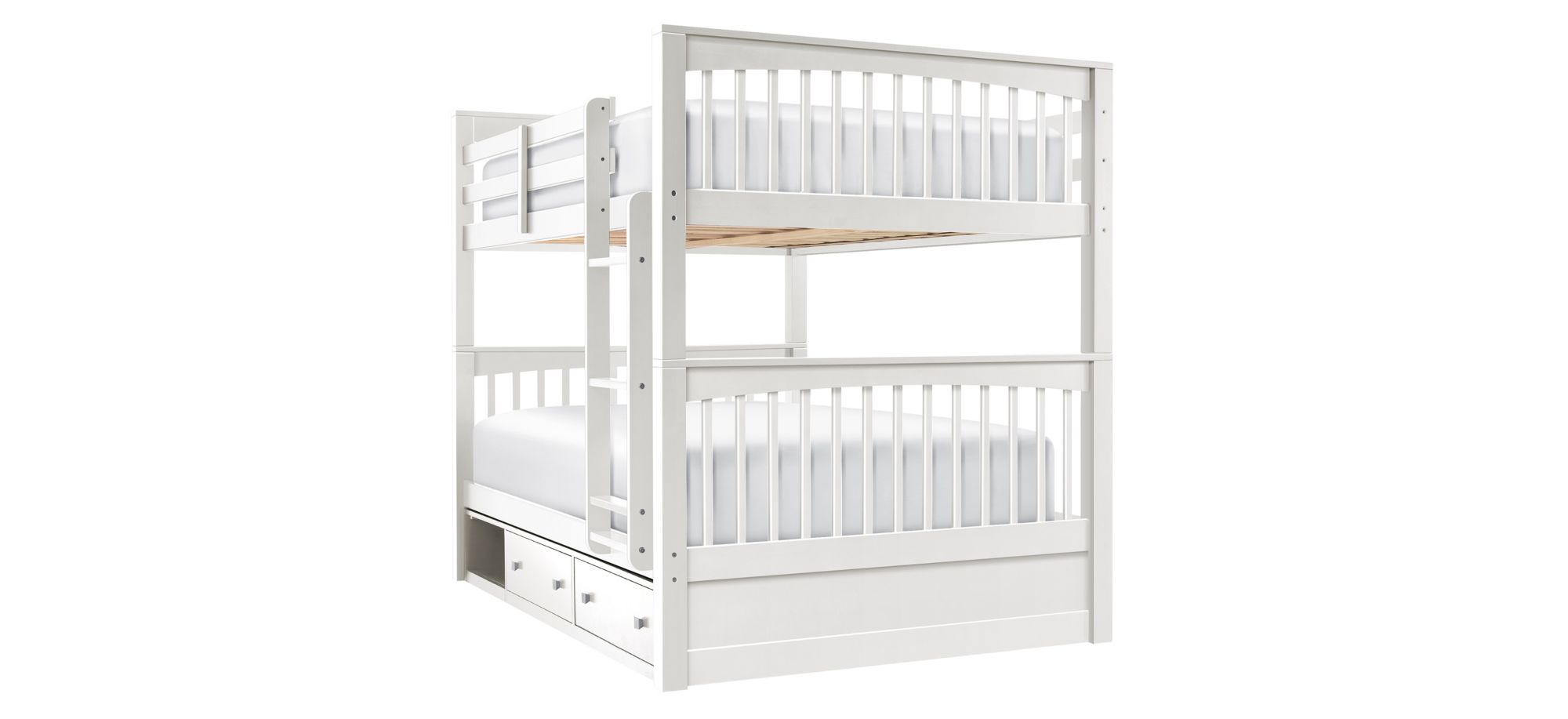 Jordan Full-Over-Full Bunk Bed w/ Storage in White by Hillsdale Furniture