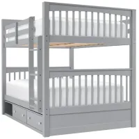 Jordan Full-Over-Full Bunk Bed w/ Storage in Gray by Hillsdale Furniture