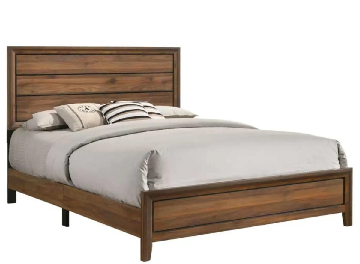 Kennedy Panel Bed w/ USB in Light Brown by Bernards Furniture Group