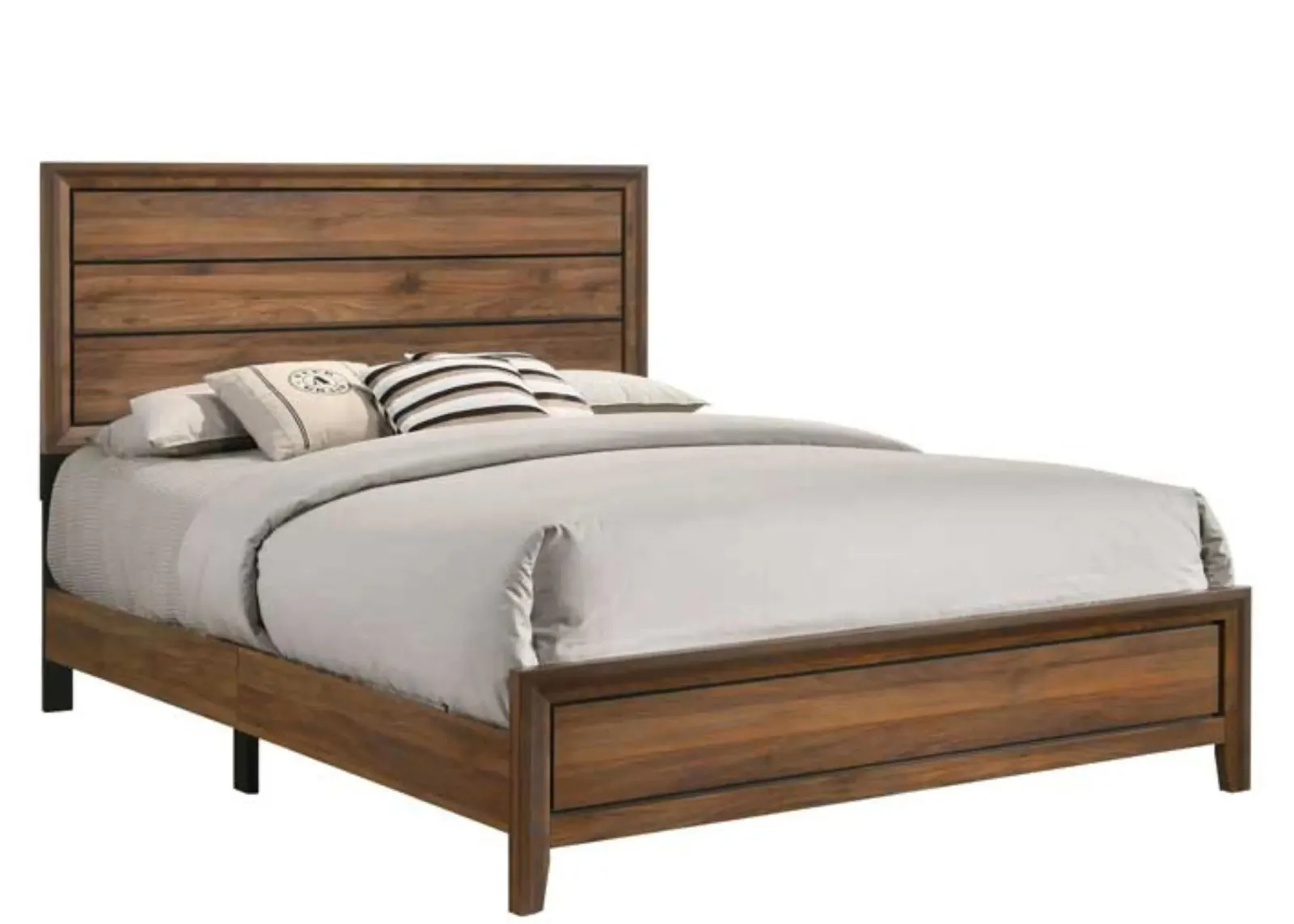 Kennedy Panel Bed w/ USB in Light Brown by Bernards Furniture Group