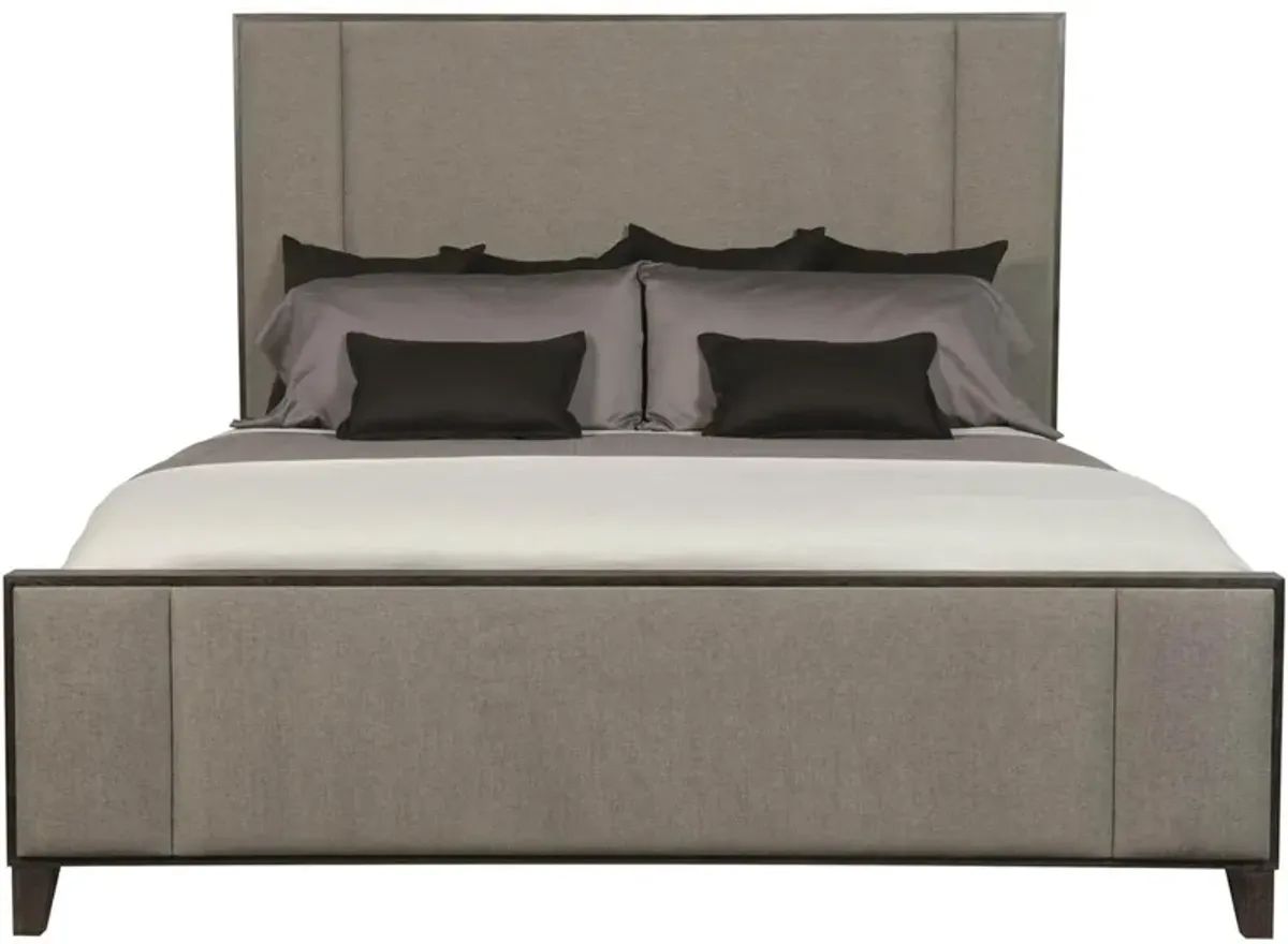 Linea Queen Panel Bed in Cerused Charcoal by Bernhardt