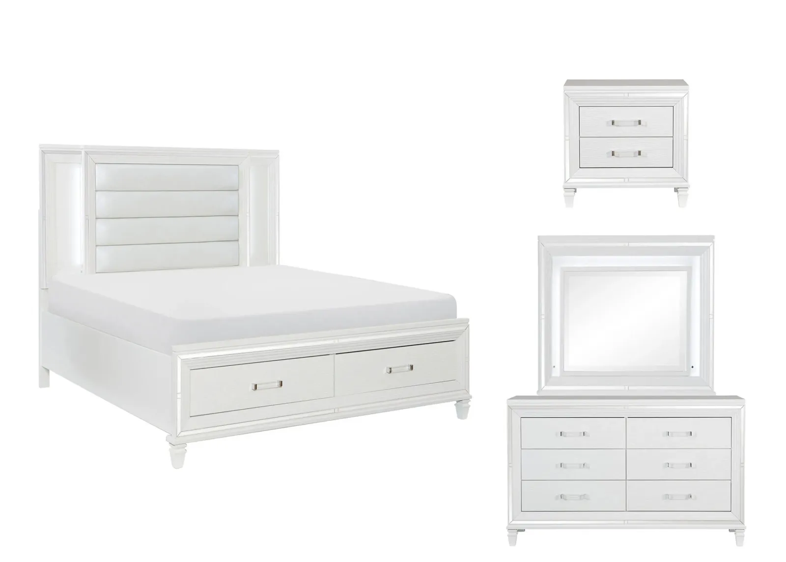 Selena 4-pc. Platform Bedroom Set W/Storage in White by Bellanest