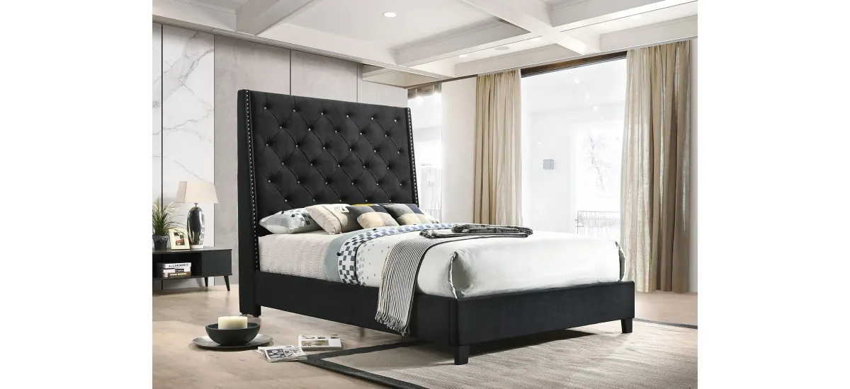 Chant Upholstered Wingback Tufted Bed