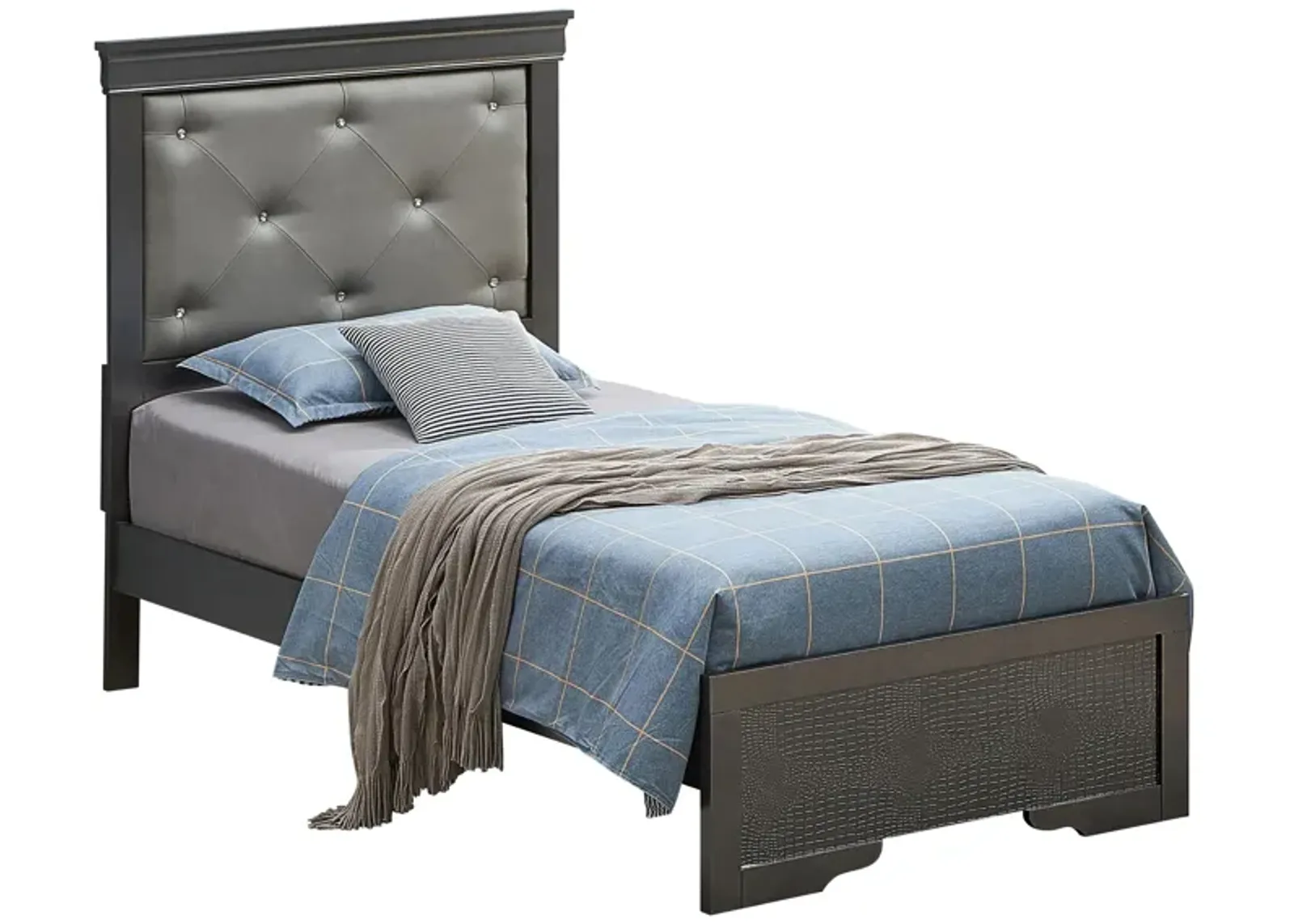 Lorana Twin Bed in Metalic Black by Glory Furniture