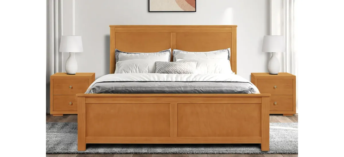 Winston Platform Bed in Oak by CAMDEN ISLE