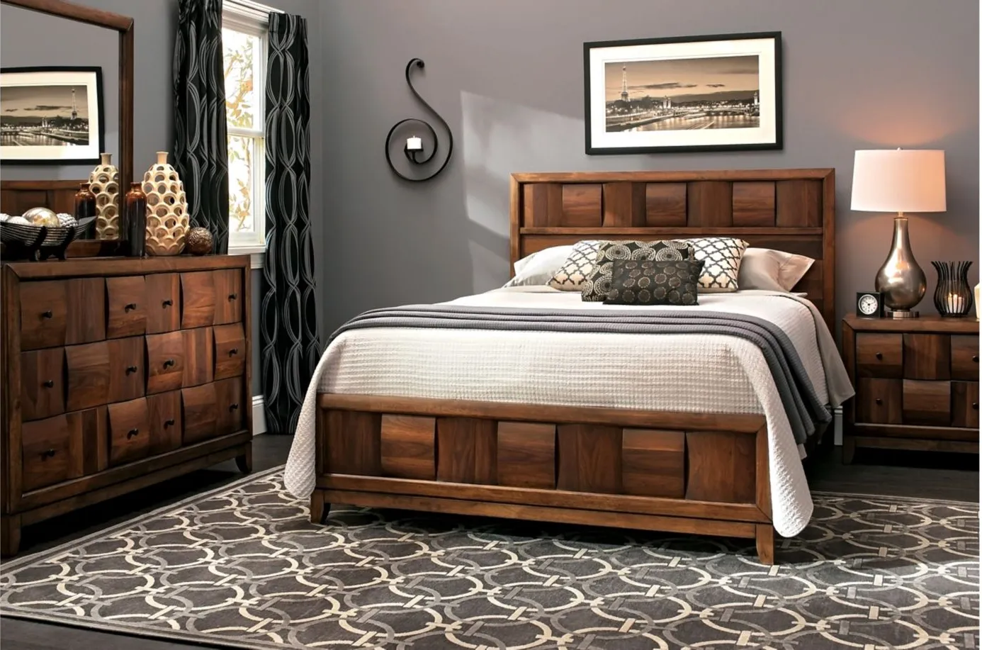 Jovie 4pc. Platform Bedroom Set in Light Walnut by Bellanest