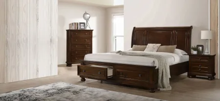 Meade Sleigh Storage Bed in Cherry by Glory Furniture