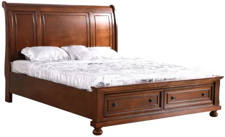 Meade Sleigh Storage Bed in Cherry by Glory Furniture