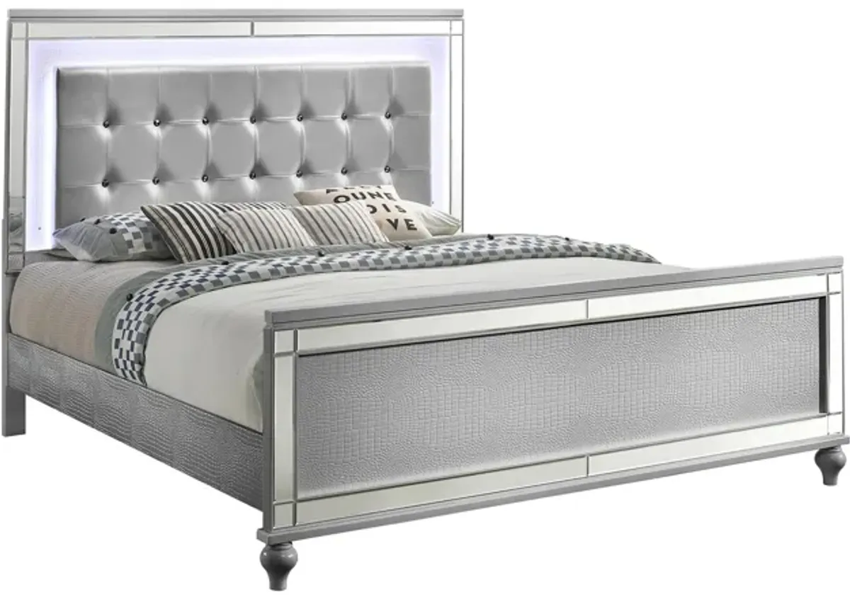 Valentino Upholstered Panel Bed w/ LED Lighting