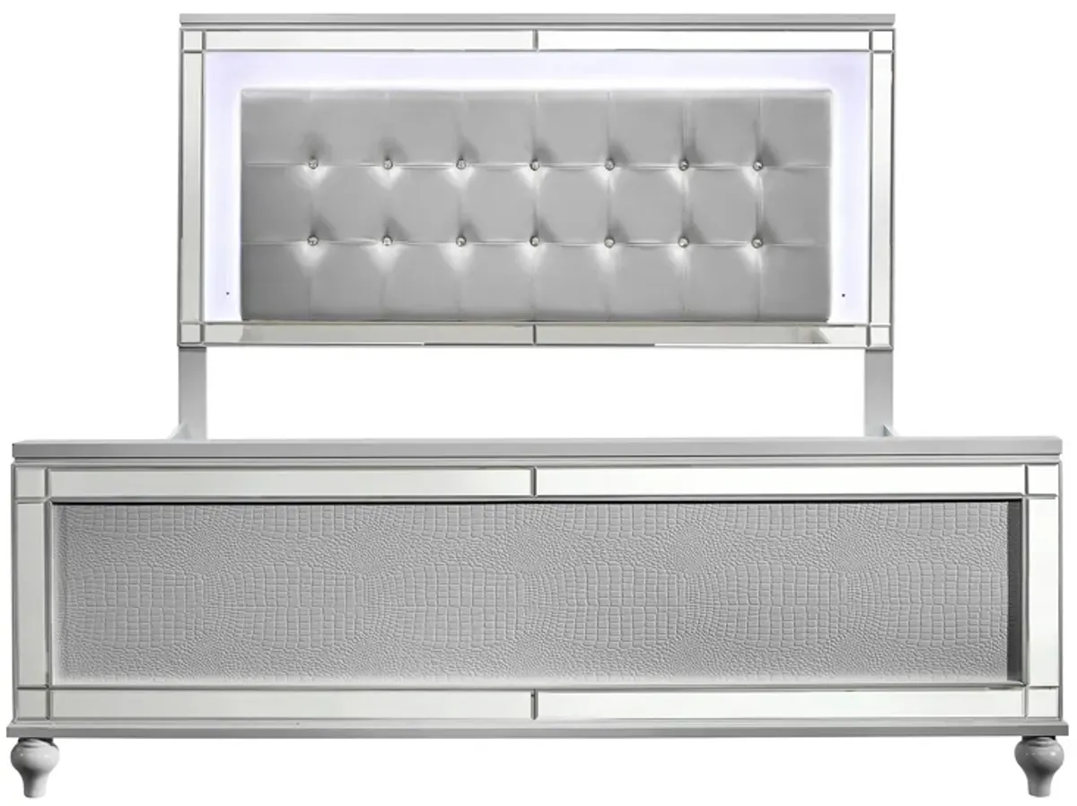 Valentino Upholstered Panel Bed w/ LED Lighting