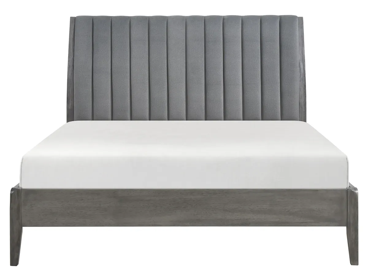 Tasha Eastern King Platform Bed in Wire Brushed Gray by Homelegance