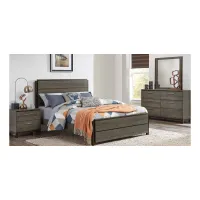 Solace 4-pc. Bedroom Set in Antique gray and dark brown by Homelegance