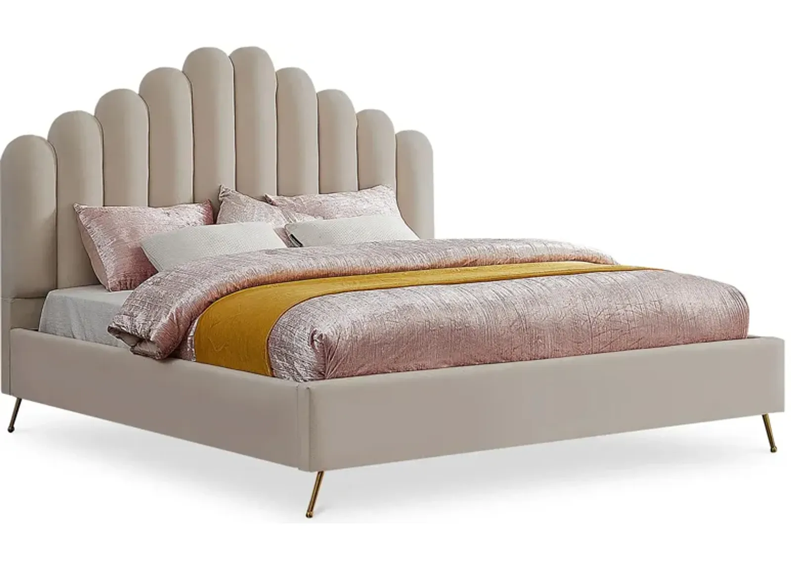 Lily Bed in Cream by Meridian Furniture