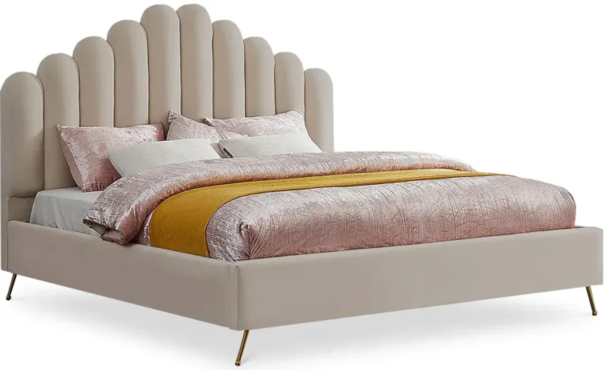 Lily Bed in Cream by Meridian Furniture